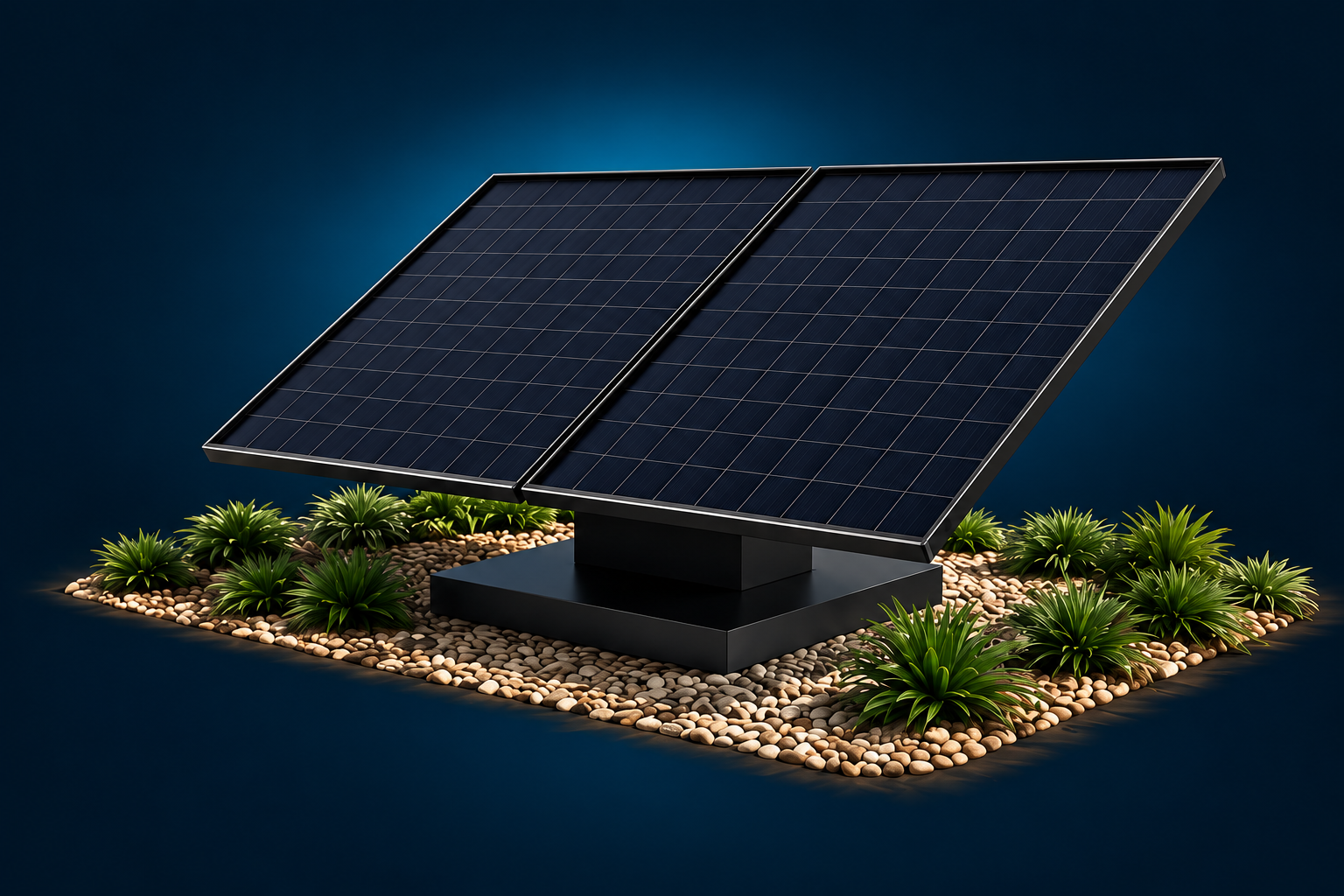 Illustration de panneaux au sol adaptée du support STRATCOM Solar EASY